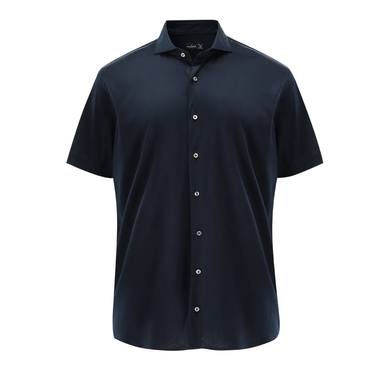 VAN LAACK T-Shirt Hemd Tailor Fit Uni dunkel-blau