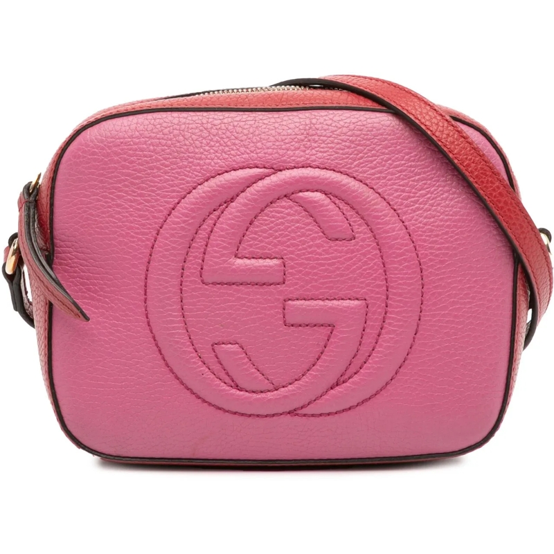 Gucci Schultertasche Small Bicolor Leather Soho Disco Crossbody rose