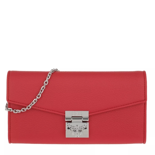 MCM Patricia Park Avenue Flap Wallet Ruby Red Wallet On A Chain