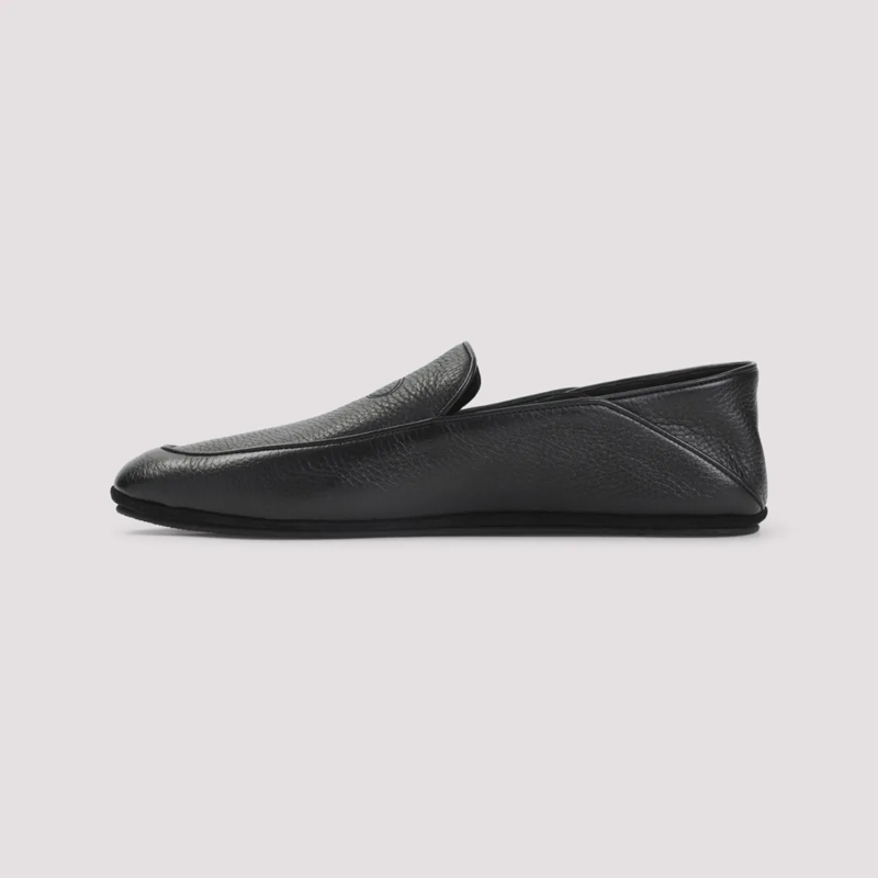 John Lobb Loafer Grained Leather Loafers With Silhouette Black