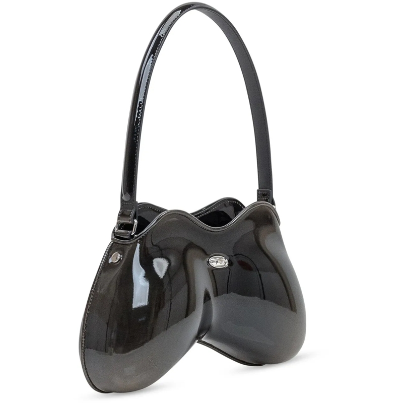 Diesel Sac à bandoulière Diesel Borsa Double-D in Vernice Nera schwarz(Image 2)