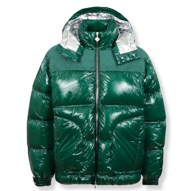 Casablanca Daunenjacke Glossy Quilted Puffer Jacket Green