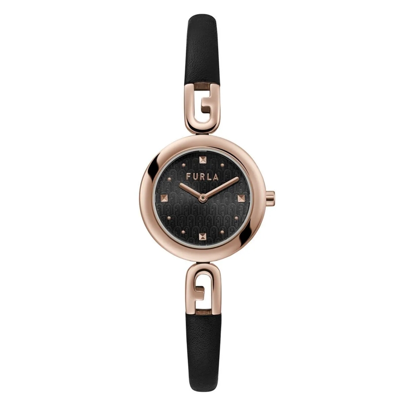 Furla Quarzuhr Quarz Analog Uhr Furla Bangle Leather schwarz