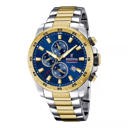 Festina Festina Timeless Chrono herren Uhr Mehrfarbig F205 Gold farbend, Silber farbend Chronographe