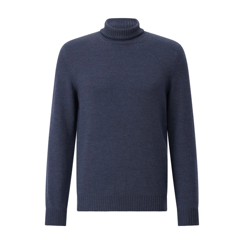 Gran Sasso Pullover Rollkragenpullover aus Schurwolle Dunkelblau