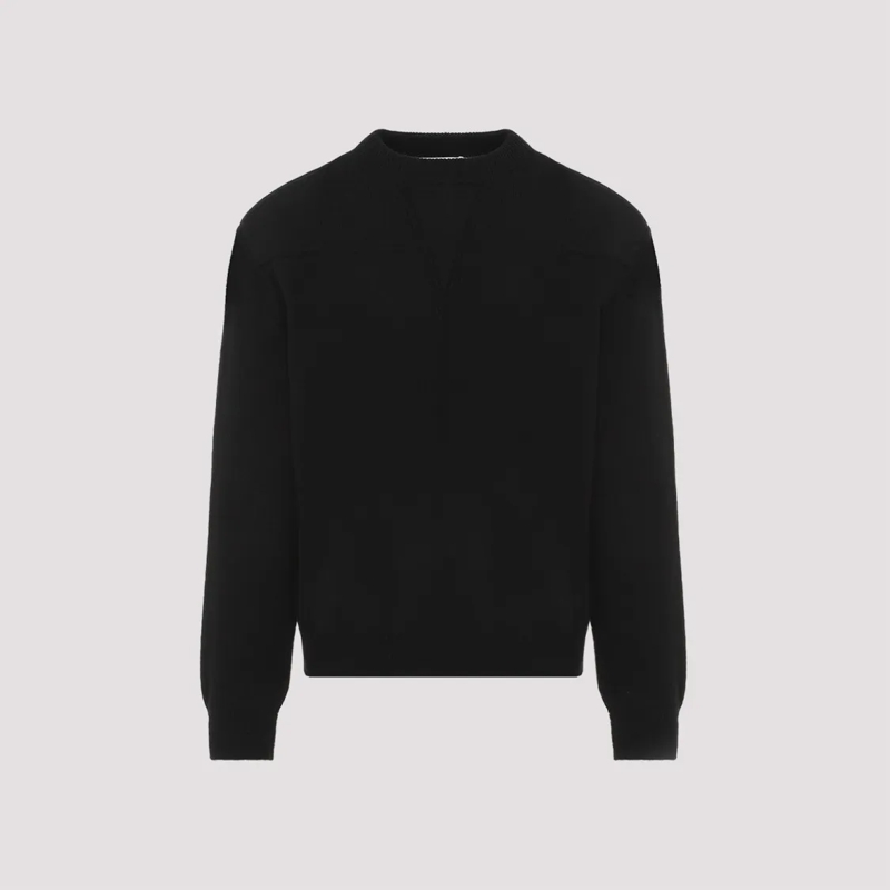 Jil Sander Trui Black Wool-Blend Pullover Black