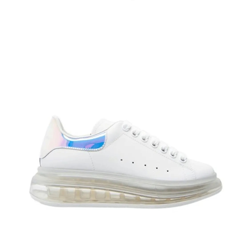 Alexander McQueen Lage-top sneaker Chunky White Sneakers With Iridescent Back Logo White