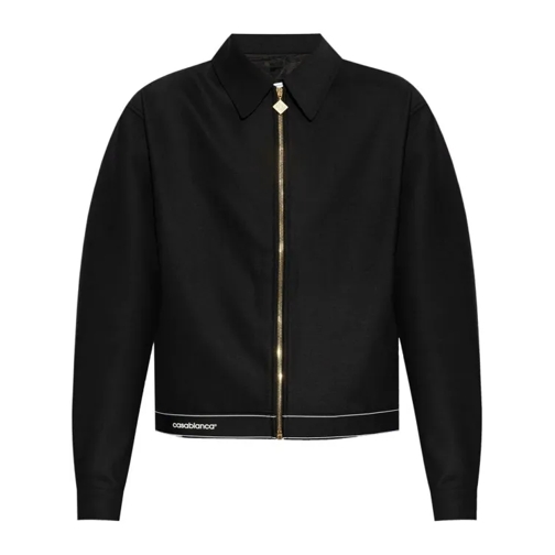 Casablanca  Logo-Print Zipped Bomber Jacket Black