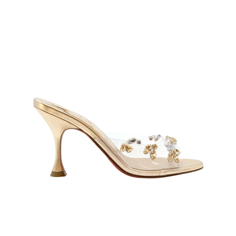 Christian Louboutin Sandalen Peach Nappa Pvc Degraqueen 85 Sandals Neutrals