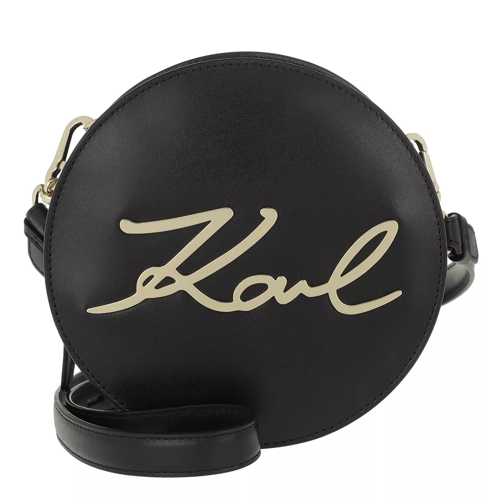 Karl Lagerfeld K/Signature Round Crossbody Black/Gold Canteen Bag