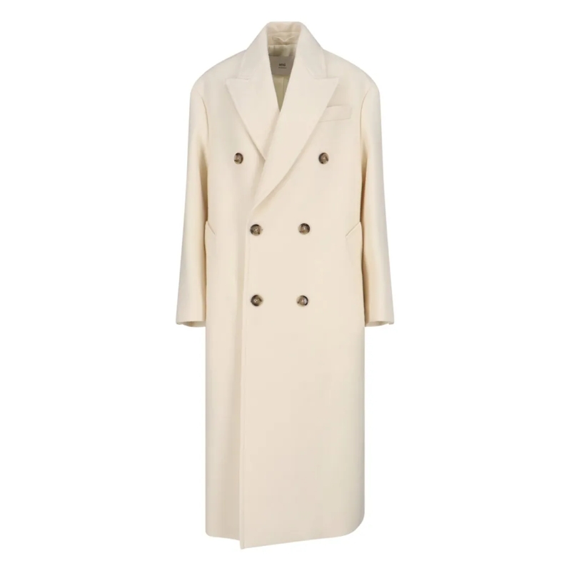 AMI Paris Manteaux de tanche Double-Breasted Coat – White White