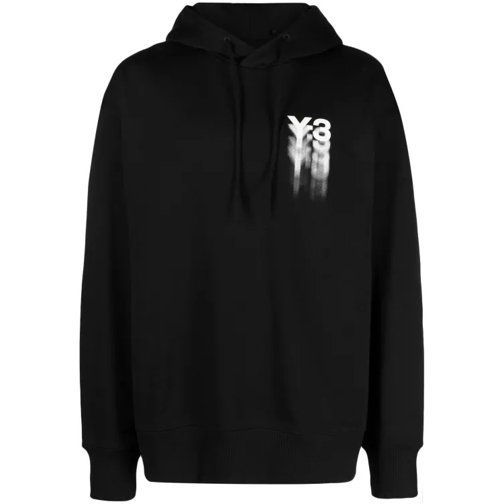 Y-3 Logo-Print Cotton Hoodie Black 