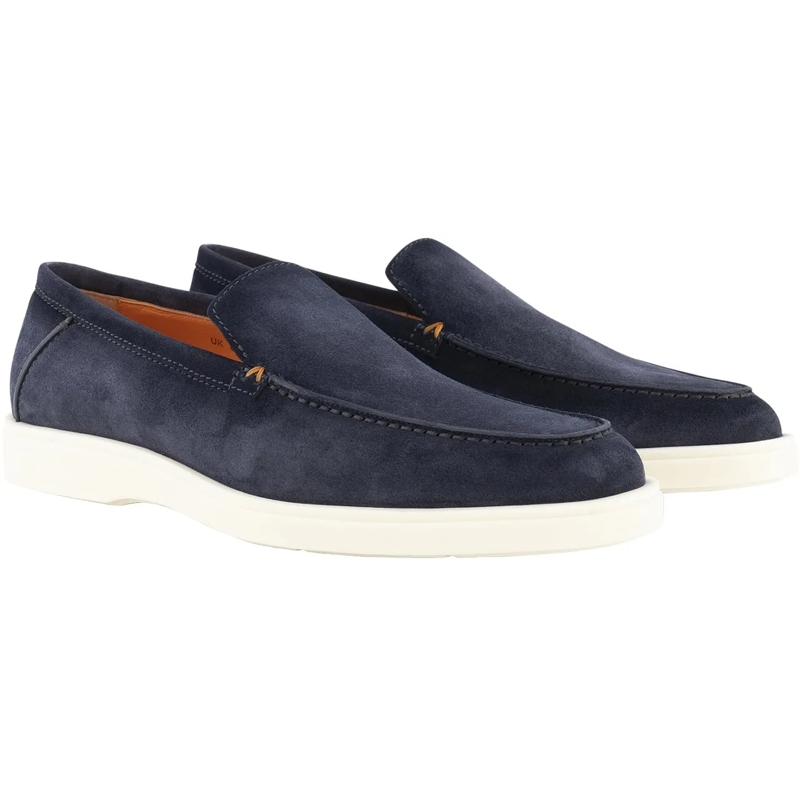 Santoni Loafer Detroit Instappers Van Suede blau