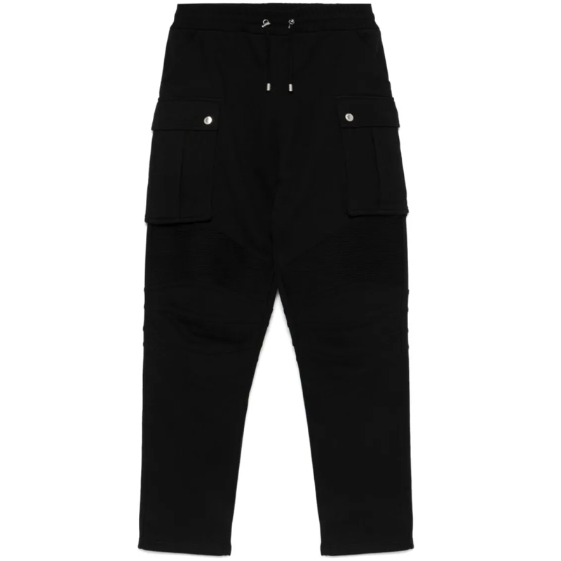 Balmain Pantalon Black Trousers With Elasticated Drawstring Black