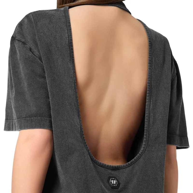 Philipp Plein Midikleid T-Shirt Kurze Kleider Love schwarz(Image 5)