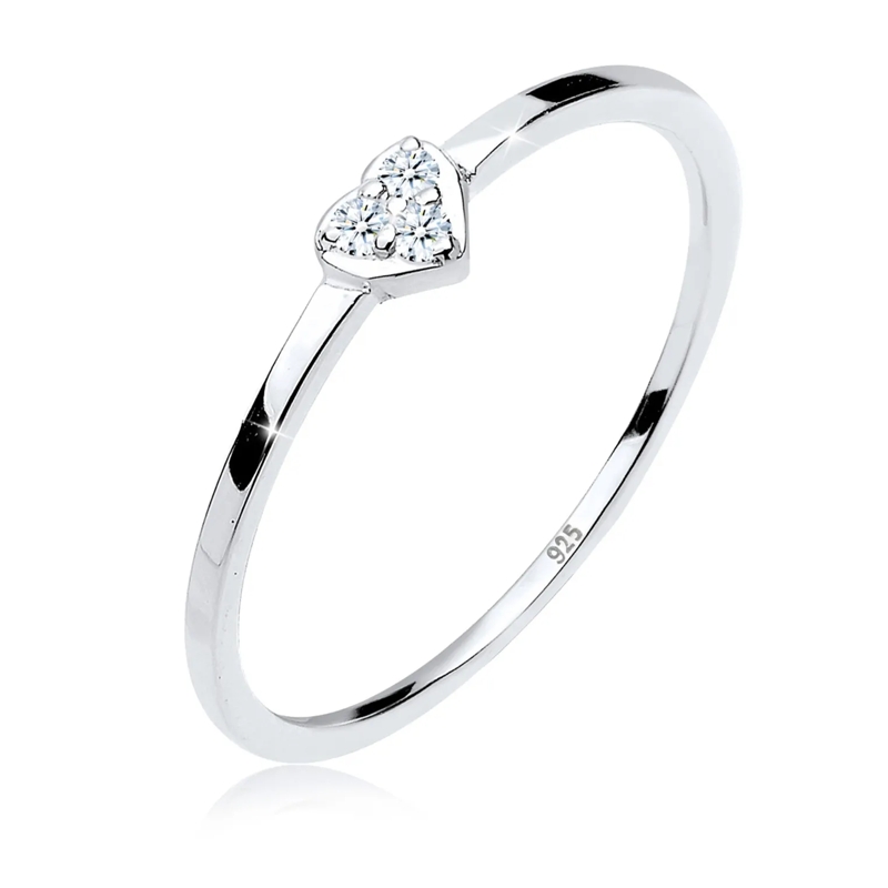 Elli Diamantring Ring Herz Symbol Diamant 0.04 ct. 925er Sterling S silber(Image 4)