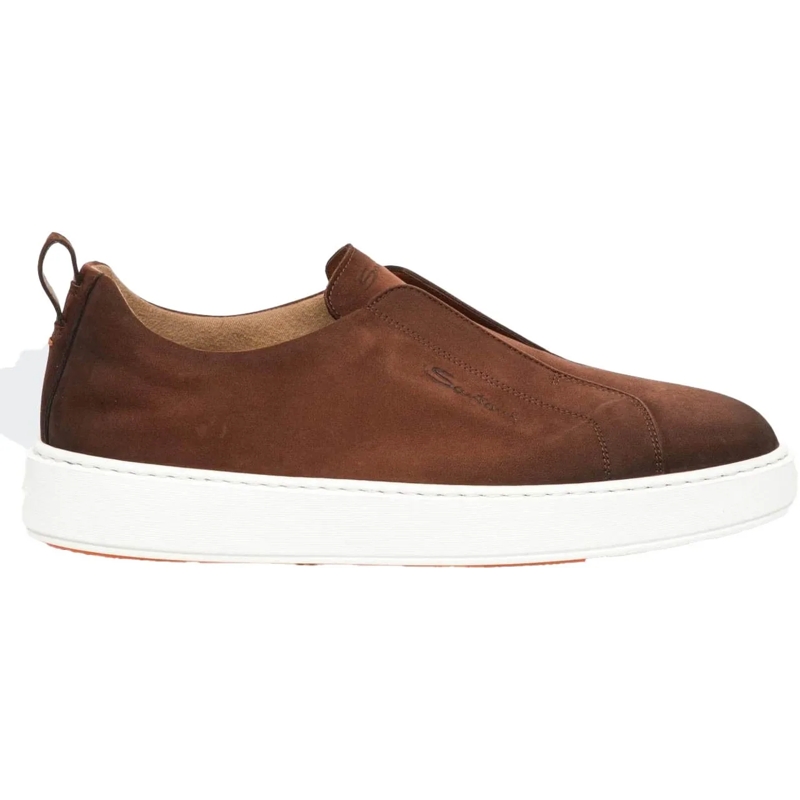 Santoni Loafer Heren Victor Sneaker Nubuck braun