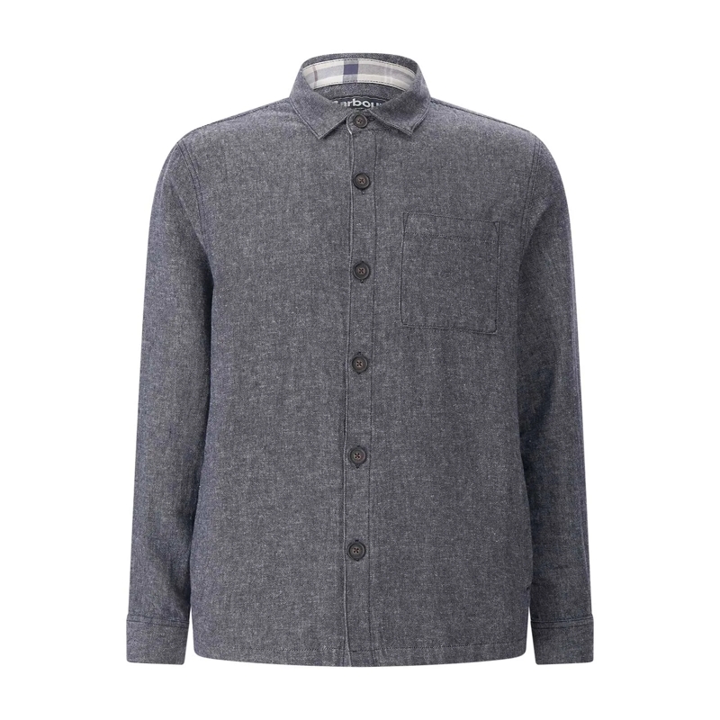 Barbour Hemd Overshirt Stillwater aus Leinen-Mix blau