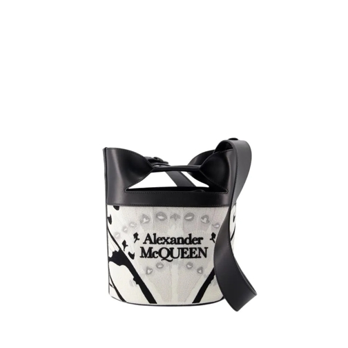 Alexander McQueen Sac reporter The Bucket Bow Crossbody - Leather - White Black