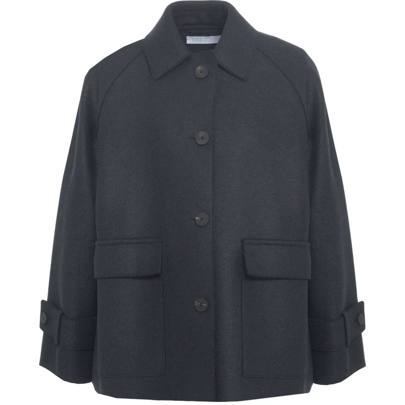 Harris Wharf Übergangsjacke Wooljacket blau