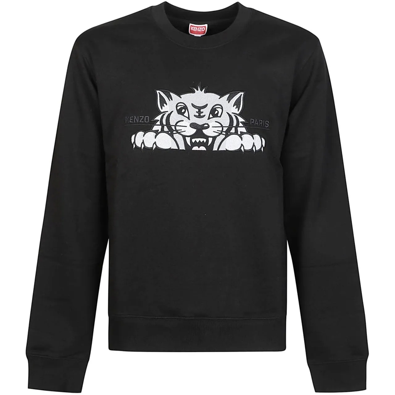 Kenzo  Kenzo Happy Tiger Embroidered Slim Sweatshirt Blac schwarz