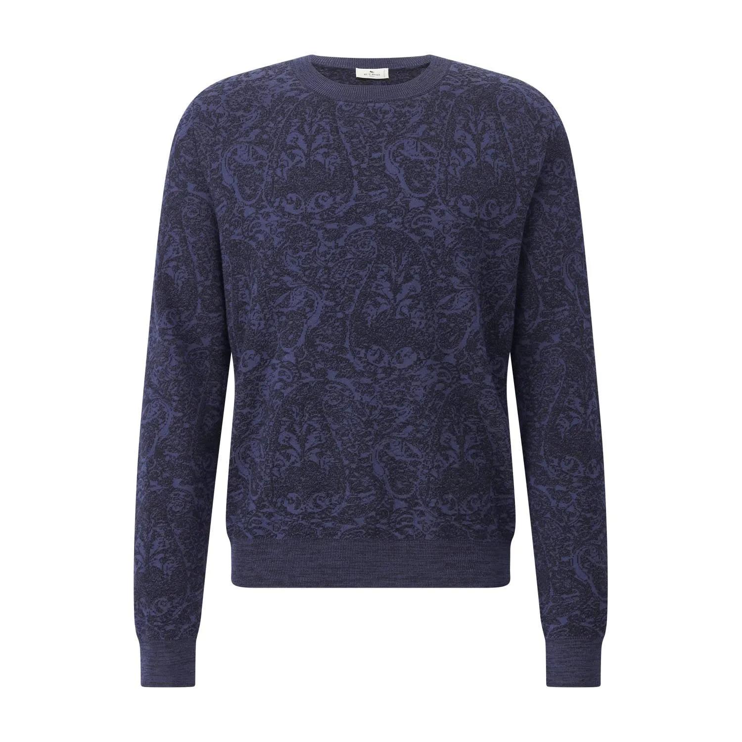 Etro - Strickpullover mit Paisley-Muster - Größe M - blau
