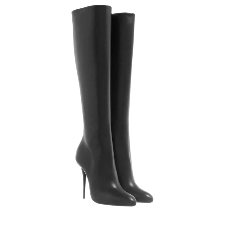 Black leather best sale stiletto boots