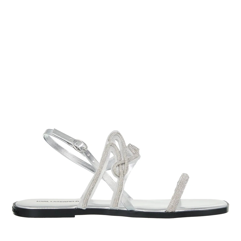Karl Lagerfeld Sandalen Olympia Karl Signia Slide Heavy Glitter Silver
