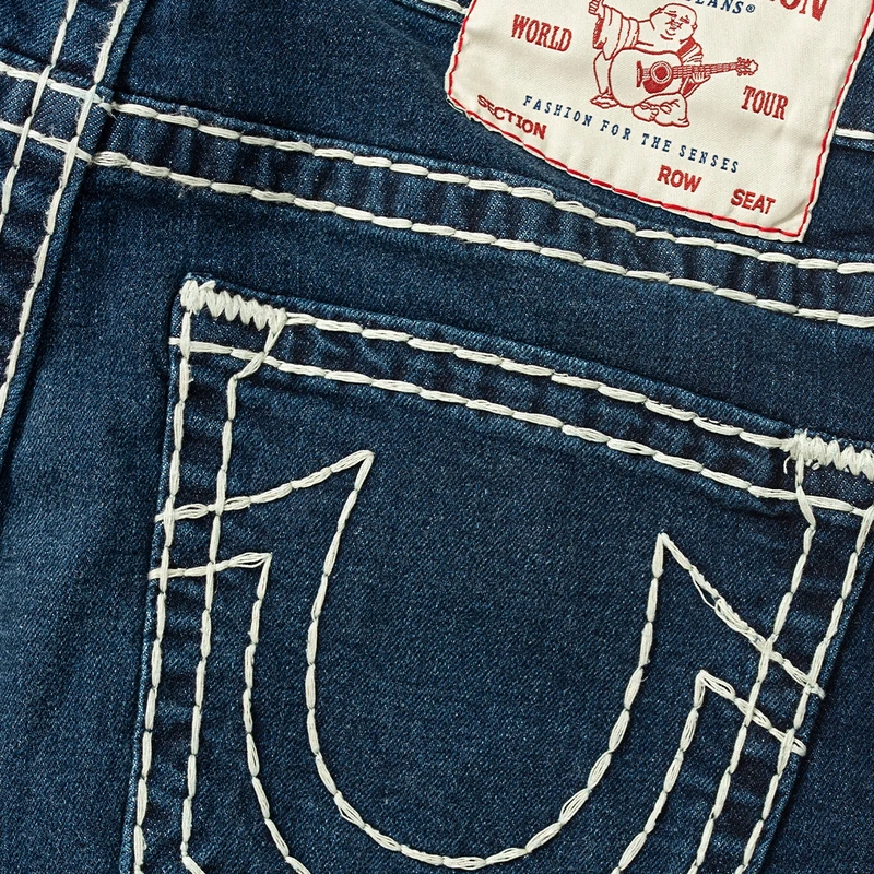 True Religion Skinny-Leg-Jeans Jeans ROCCO- Modell: Rocco- Super-T- Weiße Zie blau(Image 7)