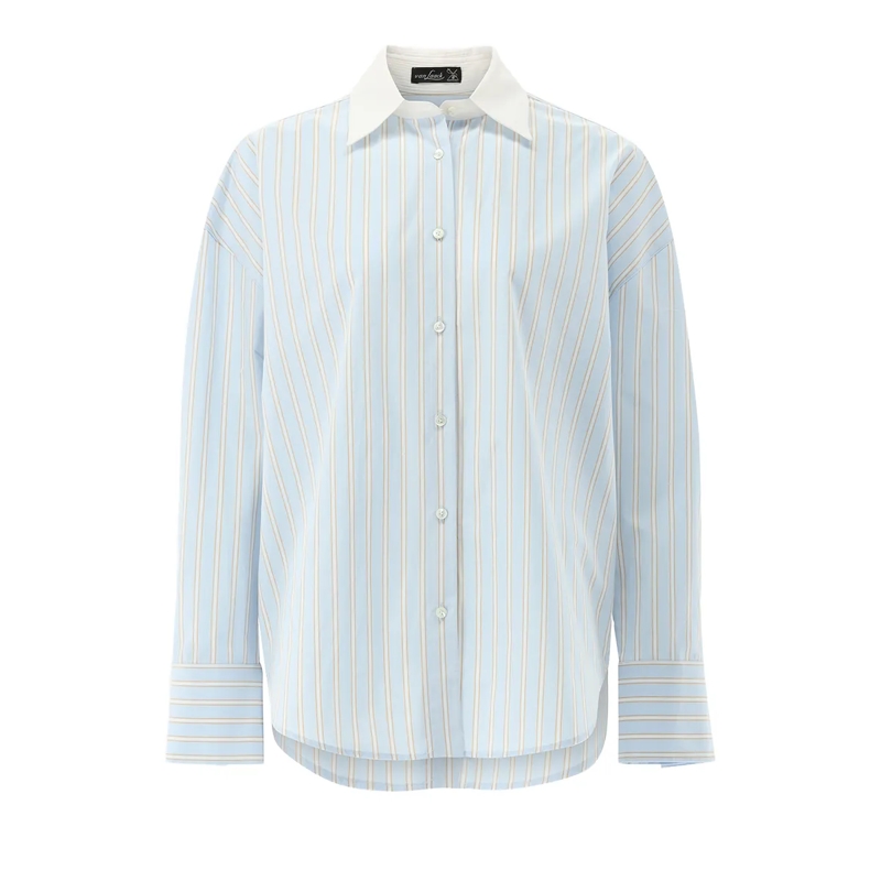 VAN LAACK Bluse Bluse Modern Fit Streifen blau