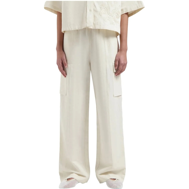 ØLÅF  olaf Cotton Linen Cargo Pants Cargo Off White W210 weiß(Image 4)