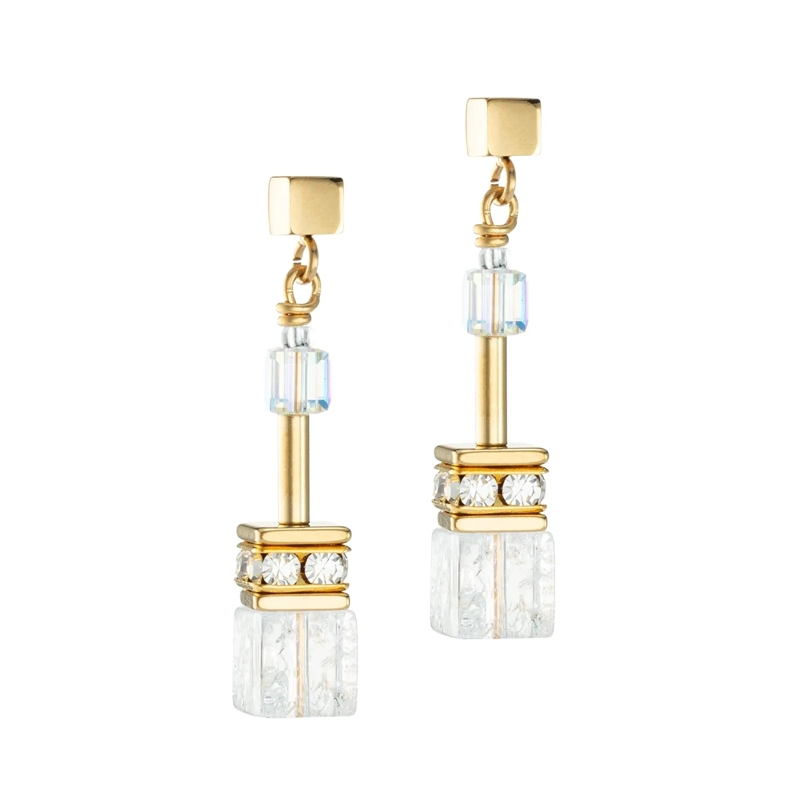 COEUR DE LION Ohrstecker GeoCUBE® Iconic Nature Ohrringe weiss