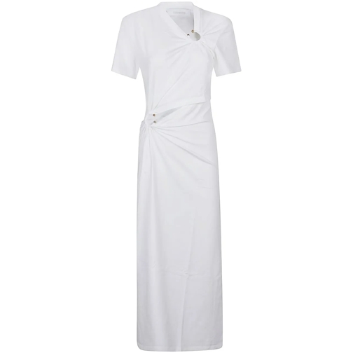 Paco Rabanne Midi-Kleider Short Sleeve Long Dress White weiß