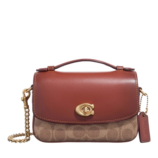 Coach Coated Canvas Signature Cassie Crossbody 17 Tan rust Minitasche