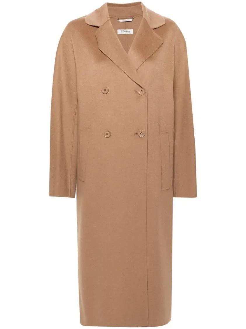 Thumbnail - Max Mara - Caramel Brown Virgin Wool Brushed Coat - Größe 34 - braun