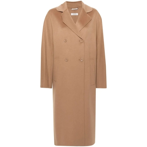 Max Mara Trenchcoat Caramel Brown Virgin Wool Brushed Coat Brown