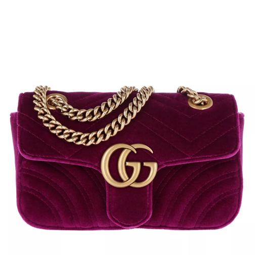 Gucci GG Marmont Velvet Mini Bag Fuchsia Crossbody Bag