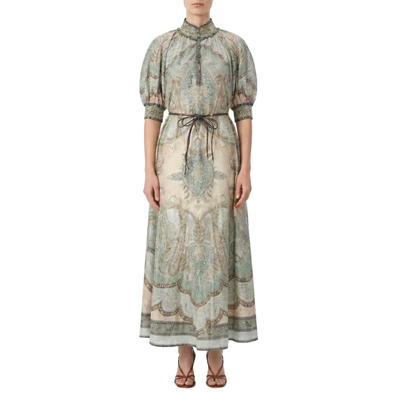 Zimmermann Maxikleid Multicolour Maxi Dress With High Neckline Multicolor(Image 3)