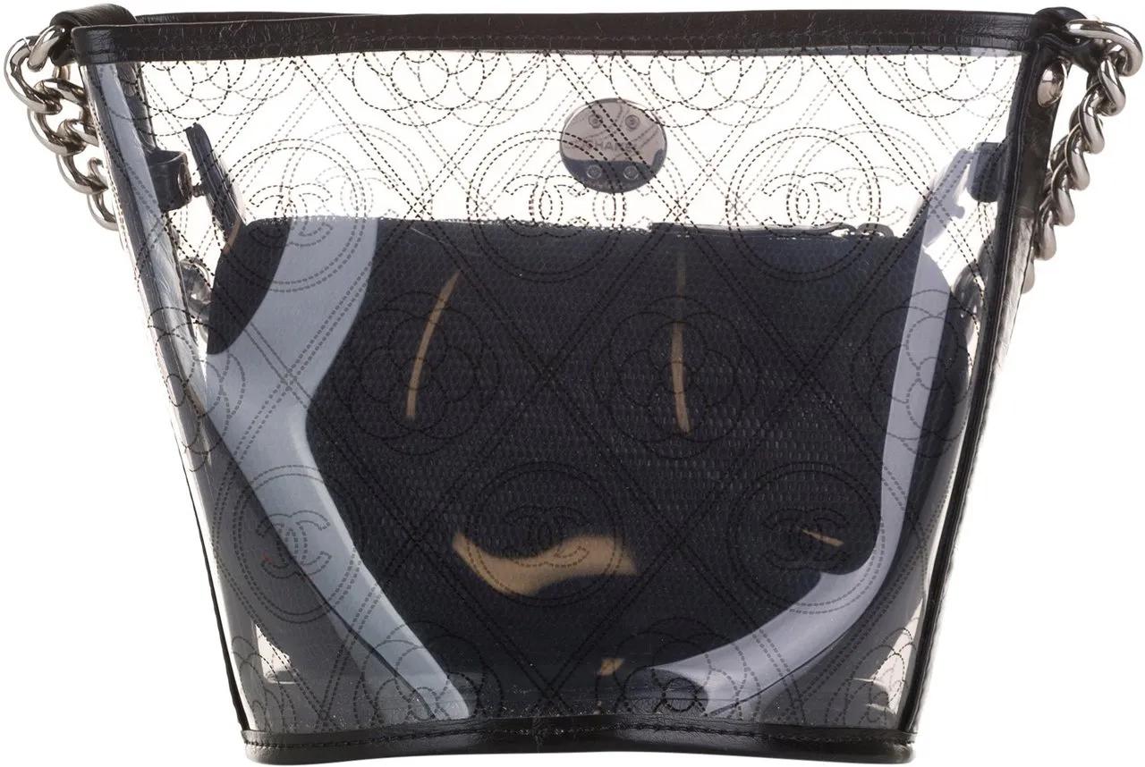 Thumbnail - Chanel Hobo Bags - Crumpled Calfskin PVC Camellia Bucket - Gr. unisize - in Schwarz - für Damen