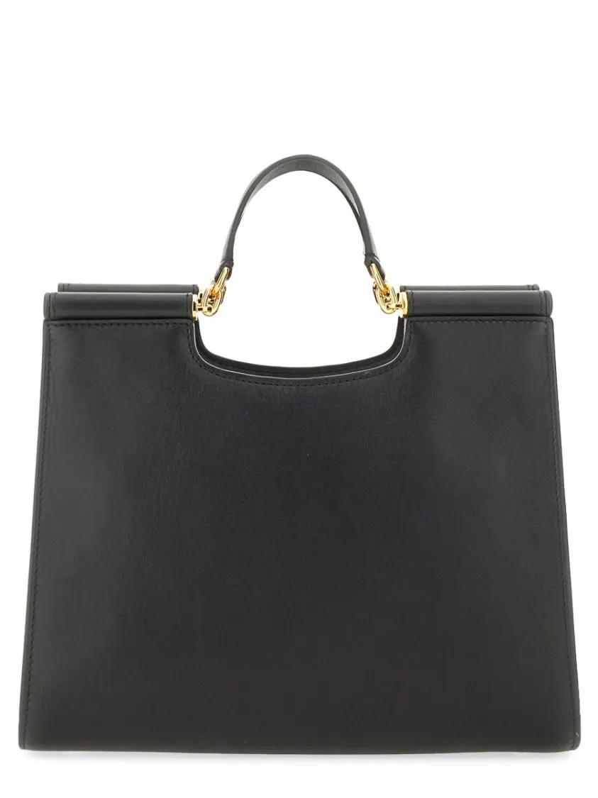 Dolce&Gabbana Shoppers & Totes "Sicily" Small Leather Shopping Bag in zwart