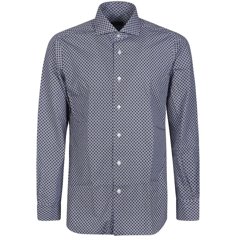 Barba Napoli Legeres Oberteil Neck Shirt Blue blau