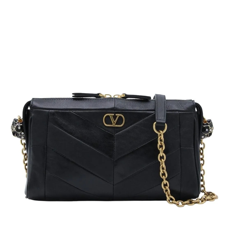 Valentino Garavani Schultertasche Chevron Quilted Black Leather Handbag Black(Image 2)