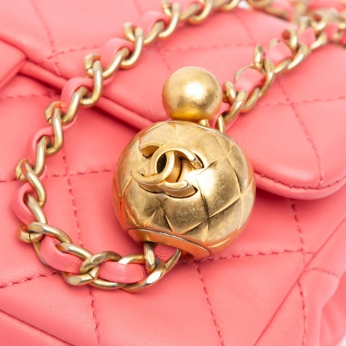 Chanel Sac à bandoulière 2020 Mini Rectangular Classic Lambskin Pearl Crush rose (Image 20)