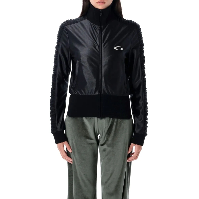 Balenciaga Overgangsjas Draped Long Sleeve Tracksuit Jacket Black