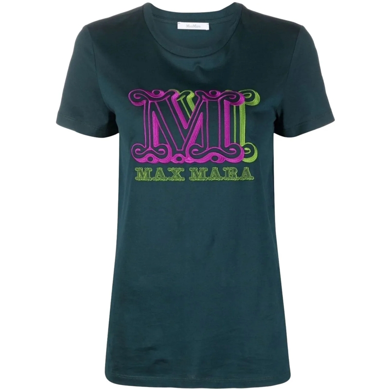 Max Mara T-Shirt T-shirt verde con monogramma M grün