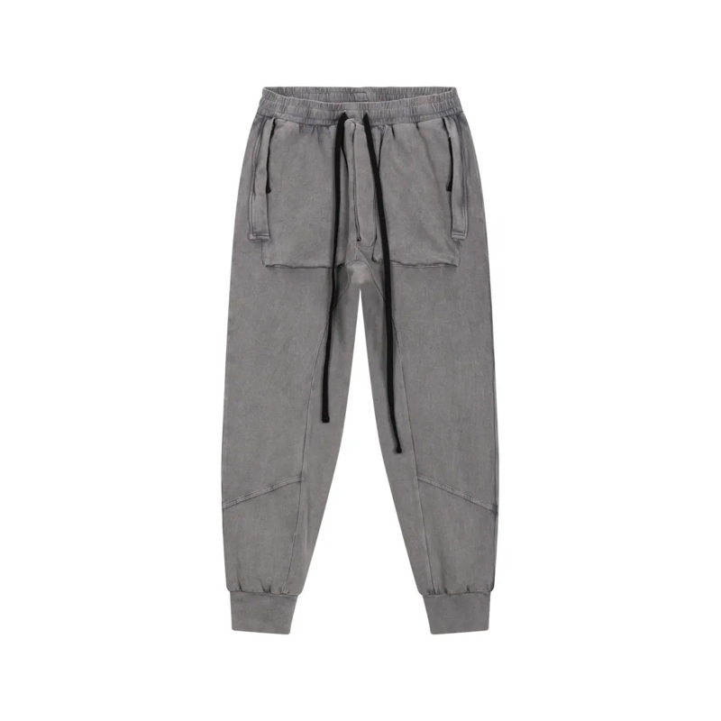 Thom Krom joggingbroek Washed Grey Joggers With Zip Pockets Grey