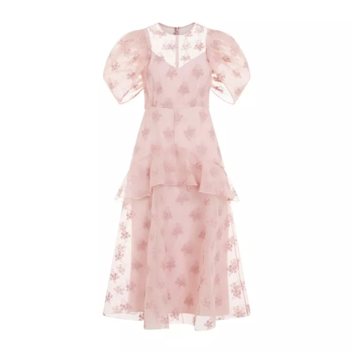 Erdem Ballet Pink Silk Short Sleeves Peplum Detail Dress Pink 