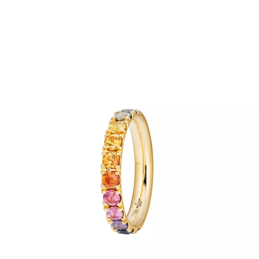 Capolavoro Shared Setting Ring 18K Yellow Gold Multicolor Pavé Ring