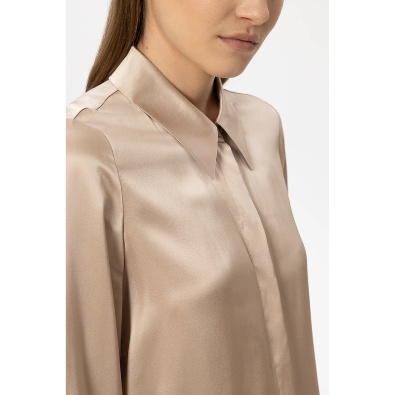 Luisa Cerano Top Langarm-Seidenbluse cappuccino(Image 5)