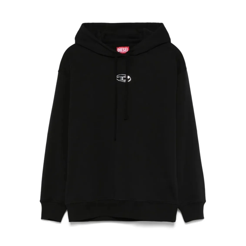 Diesel  Relaxed-Fit Hoodie With Kangaroo Pocket And Drawst Black